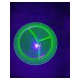 Uranium glass 10.5 8 inches uranium  Green Depression Glass Divided Plate