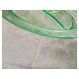 Uranium glass 10.5 8 inches uranium  Green Depression Glass Divided Plate