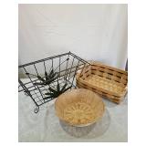 Chinese Made Metal & Bamboo Decorative Baskets Set