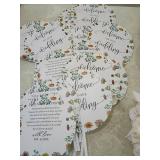 Floral Wedding Welcome Fan lot and wedding ring holder