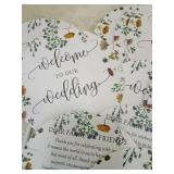 Floral Wedding Welcome Fan lot and wedding ring holder