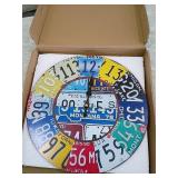 License Plate Wall Clock 12 inch