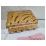 California Palm Trees Embroidered Linens Set with Bamboo Box