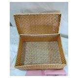 California Palm Trees Embroidered Linens Set with Bamboo Box