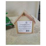 Wooden Bee Bug Hotel with Thistle Bird Seed