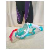 Wetsuit and Snorkel Mask Set - Gotcha Girls and Full Face Mask size 9/10