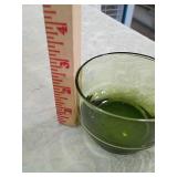 Green Glass Dessert Set with Textured Vase