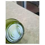 Green Glass Dessert Set with Textured Vase