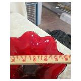 Red Glass Decorative Bowl Set with Bottles