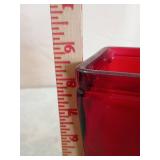 Red Glass Decorative Bowl Set with Bottles