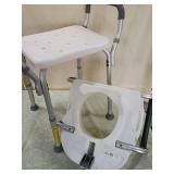 Nova Medical Bathroom Safety Set toilet riser and 16 inch wide shower chair