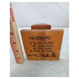 Bamboo Salt Box with Wooden Mail Holder Set