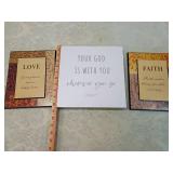 Inspirational Wall Art Set - Faith Love God Quote Plaques