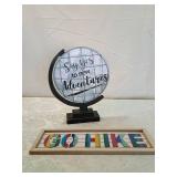 Travel Decor Set - World Globe and Colorful Sign