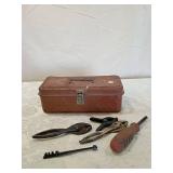 Metal Tool Box with Pliers Set