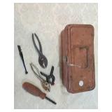 Metal Tool Box with Pliers Set