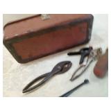 Metal Tool Box with Pliers Set