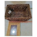 Decorative Storage Set - Brown Woven Basket and Grandchildren Quote frame