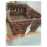 Decorative Storage Set - Brown Woven Basket and Grandchildren Quote frame