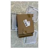 Decorative Woven Basket with Metal Scrollwork with clear storage bags