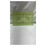 Light Green Depression Uranium Glass Relish Tray