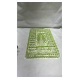 Light Green Depression Uranium Glass Relish Tray