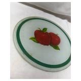 Hand Painted Apple Glass Hot Plate