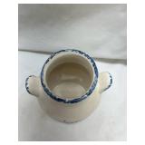 Blue and White Ceramic Creamer with Village Scene
