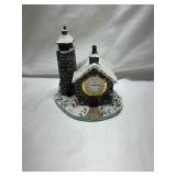 Winter Church Clock Figurine