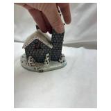 Winter Church Clock Figurine