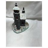Winter Church Clock Figurine