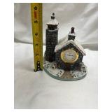 Winter Church Clock Figurine