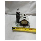 Winter Church Clock Figurine