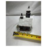 Winter Church Clock Figurine