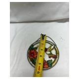Hummingbird and Flowers Stained Glass Suncatcher