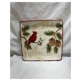 Maxcera Cardinal and Pinecone Square Plate