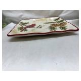 Maxcera Cardinal and Pinecone Square Plate