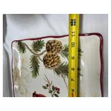 Maxcera Cardinal and Pinecone Square Plate