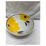 Italian Pottery Bowl with Yellow Flowers