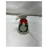 Christmas Dove Bell with Holly Wreath