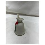 Christmas Dove Bell with Holly Wreath