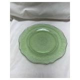 Depression Uranium Glass Green Dinner Plate