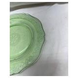 Depression Uranium Glass Green Dinner Plate