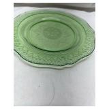 Depression Uranium Glass Green Dinner Plate