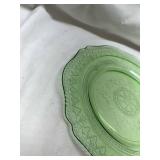 Depression Uranium Glass Green Dinner Plate
