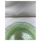 Depression Uranium Glass Green Dinner Plate
