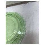 Depression Uranium Glass Green Dinner Plate