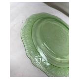 Depression Uranium Glass Green Dinner Plate