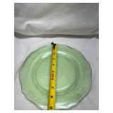 Depression Uranium Glass Green Dinner Plate
