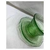 Green Depression Uranium Glass Tea Cup and Saucer Set